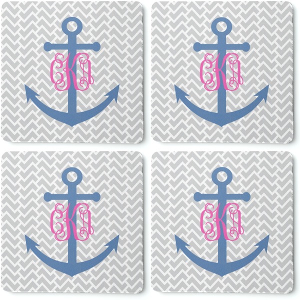 Monogram Anchor Coaster Rubber Back - Apvl