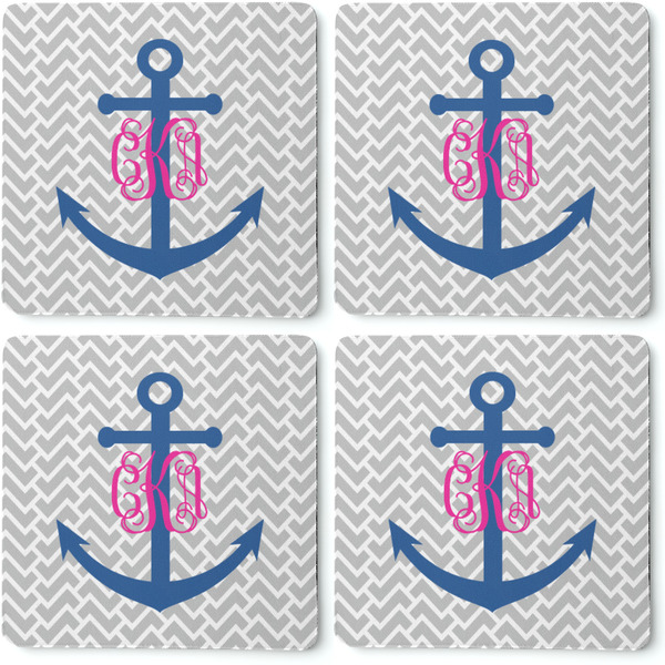 Monogram Anchor Coaster Rubber Back - Apvl