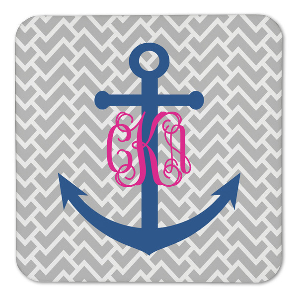 Monogram Anchor Coaster Set - FRONT (one)