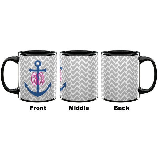 Monogram Anchor Coffee Mug - 11 oz - Black APPROVAL