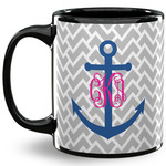 Monogram Anchor 11 Oz Coffee Mug - Black