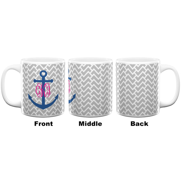 Monogram Anchor Coffee Mug - 11 oz - White APPROVAL