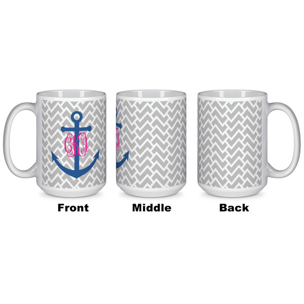 Monogram Anchor Coffee Mug - 15 oz - White APPROVAL