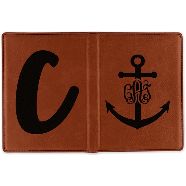 Monogram Anchor Cognac Leather Passport Holder Outside Double Sided - Apvl
