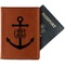 Monogram Anchor Cognac Leather Passport Holder With Passport - Main
