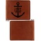 Monogram Anchor Cognac Leatherette Bifold Wallets - Front and Back Single Sided - Apvl
