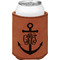 Monogram Anchor Cognac Leatherette Can Sleeve - Single Front