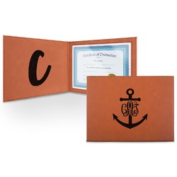 Monogram Anchor Leatherette Certificate Holder (Personalized)