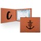 Monogram Anchor Cognac Leatherette Diploma / Certificate Holders - Front and Inside - Main