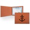 Monogram Anchor Cognac Leatherette Diploma / Certificate Holders - Front only - Main