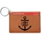Monogram Anchor Cognac Leatherette Keychain ID Holders - Front Credit Card