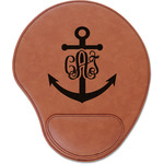 Monogram Anchor Leatherette Mouse Pad with Wrist Support (Personalized)
