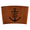 Monogram Anchor Cognac Leatherette Mug Sleeve - Flat