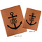 Monogram Anchor Cognac Leatherette Portfolios with Notepad - Compare Sizes