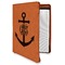 Monogram Anchor Cognac Leatherette Zipper Portfolios with Notepad - Main