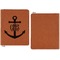 Monogram Anchor Cognac Leatherette Zipper Portfolios with Notepad - Single Sided - Apvl