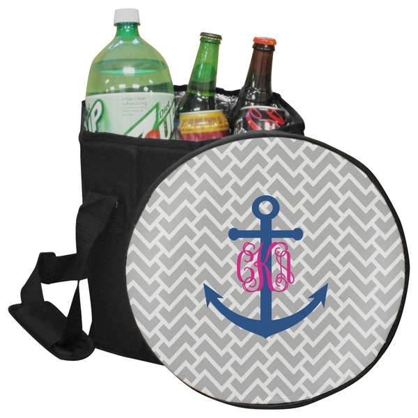 Custom Monogram Anchor Collapsible Cooler & Seat (Personalized)