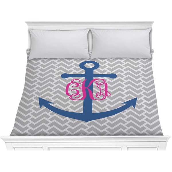 Custom Monogram Anchor Comforter - King (Personalized)
