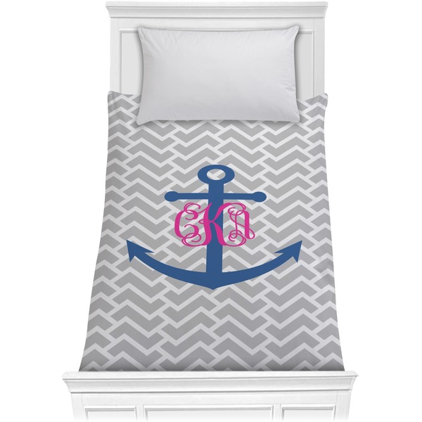Custom Monogram Anchor Comforter - Twin XL (Personalized)