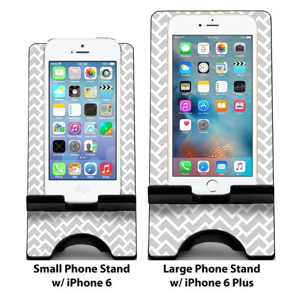 Monogram Anchor Compare Phone Stand Sizes - with iPhones