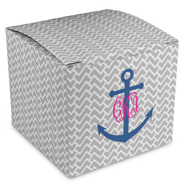 Custom Monogram Anchor Cube Favor Gift Boxes