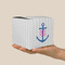 Monogram Anchor Cube Favor Gift Box - On Hand - Scale View