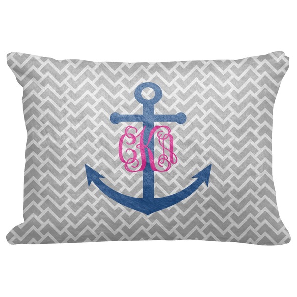 Custom Monogram Anchor Decorative Baby Pillowcase - 16"x12" (Personalized)