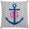 Monogram Anchor Decorative Pillow Case (Personalized)