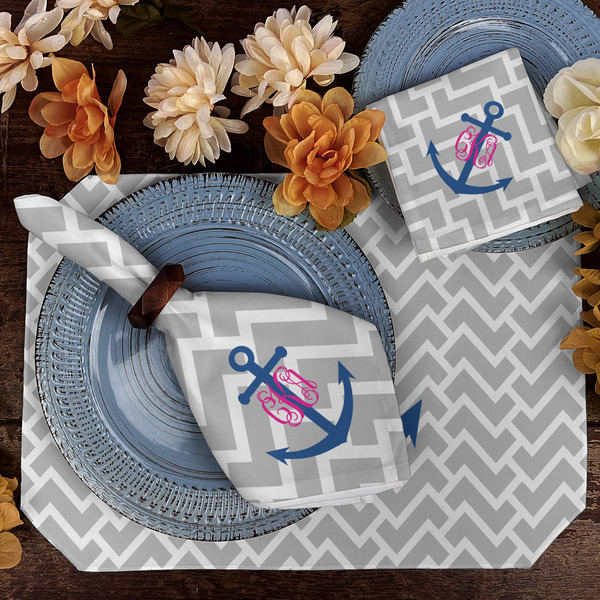 Monogram Anchor Dining Set
