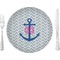 Monogram Anchor 10" Glass Lunch / Dinner Plates - Single or Set (Personalized)