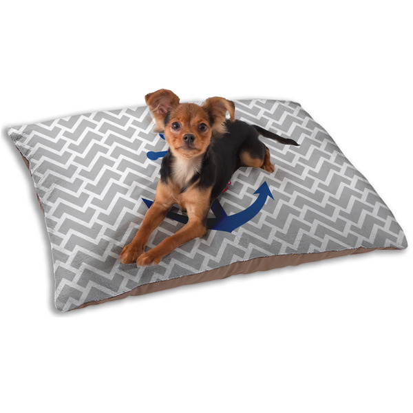Custom Monogram Anchor Dog Bed - Small