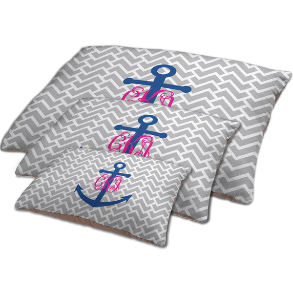 Monogram Anchor Dog Beds - MAIN (sm, med, lrg)