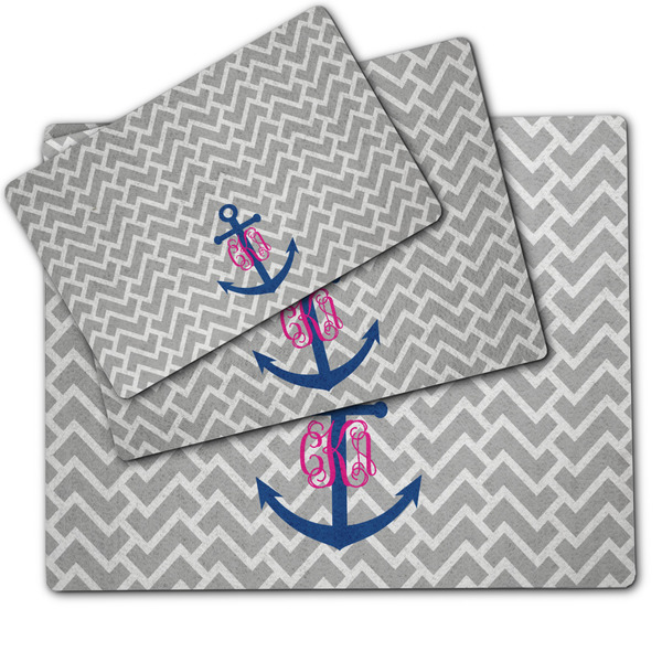 Monogram Anchor Dog Food Mat - MAIN (sm, med, lrg)
