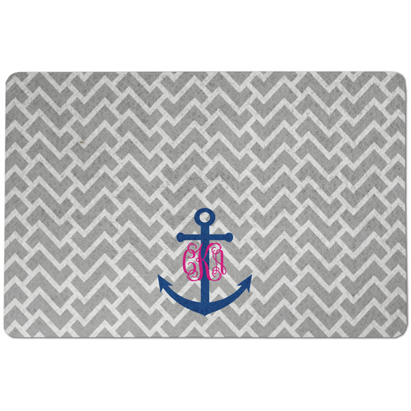 Monogram Anchor Dog Food Mat - Small without bowls