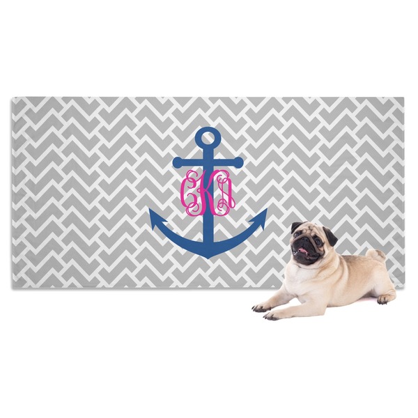 Custom Monogram Anchor Dog Towel (Personalized)