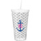 Monogram Anchor Double Wall Tumbler with Straw (Personalized)