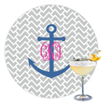 Monogram Anchor Printed Drink Topper - 3.5"