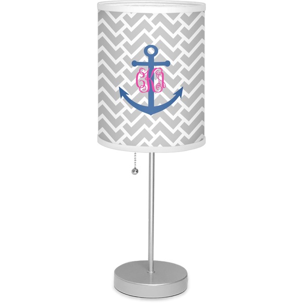 Custom Monogram Anchor Lamp with Drum Shade