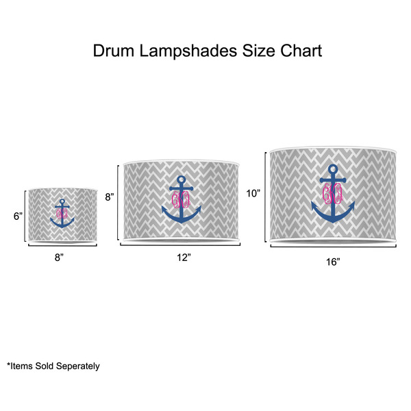 Monogram Anchor Drum Lampshades - Sizing Chart