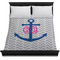 Monogram Anchor Duvet Cover - Queen - On Bed - No Prop