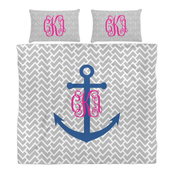 Monogram Anchor Duvet Cover Set - King - Alt Approval