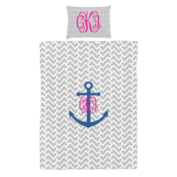 Monogram Anchor Duvet Cover Set - Twin - Alt Approval