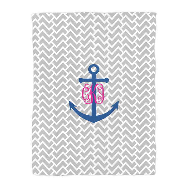 Monogram Anchor Duvet Cover - Twin - Front