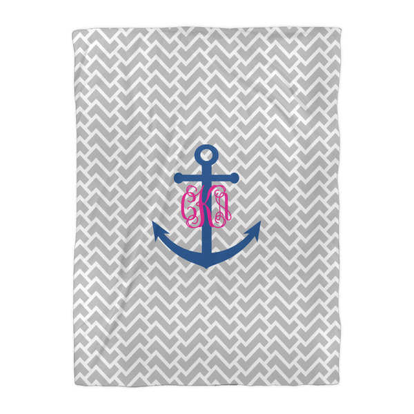 Monogram Anchor Duvet Cover - Twin XL - Front