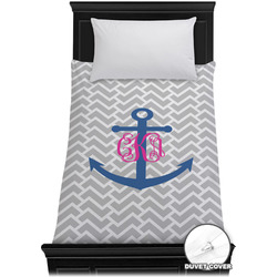 Monogram Anchor Duvet Cover - Twin (Personalized)