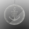 Monogram Anchor Engraved Glass Ornament - Round (Front)