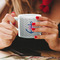 Monogram Anchor Espresso Cup - 6oz (Double Shot) LIFESTYLE (Woman hands cropped)