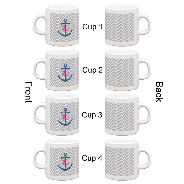 Monogram Anchor Espresso Cup Set of 4 - Apvl