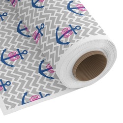 Monogram Anchor Fabric by the Yard - Spun Polyester Poplin