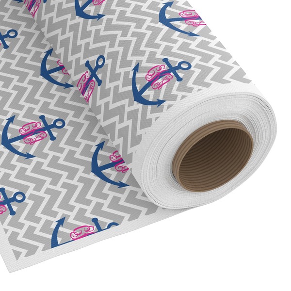 Custom Monogram Anchor Fabric by the Yard - Spun Polyester Poplin